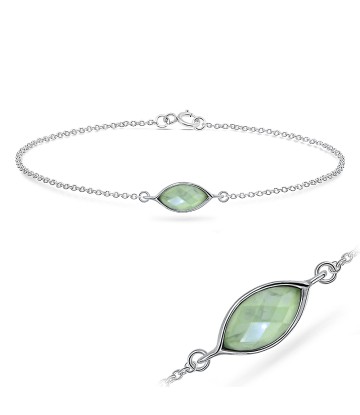 Prehnite Silver Bracelet BRS-388